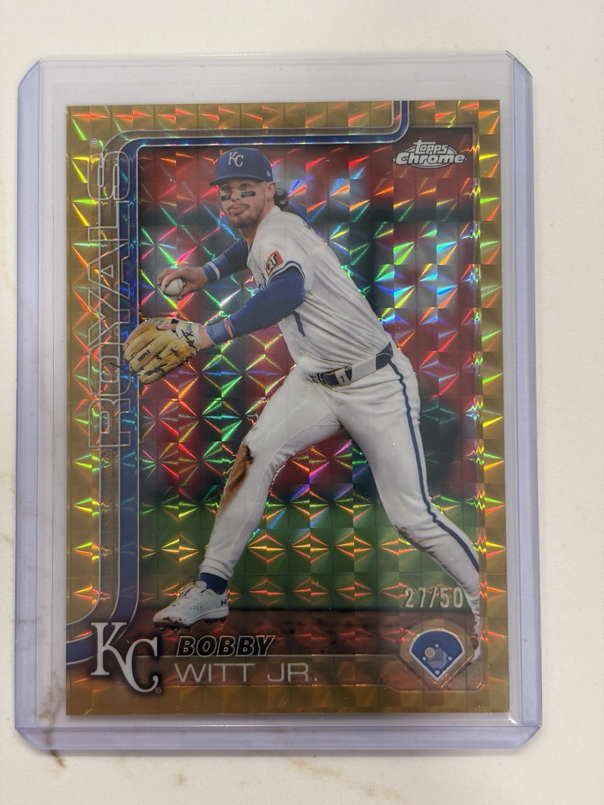 2025 Topps Chrome - Bobby Witt Jr. #93 Gold Geometric Refractor /50