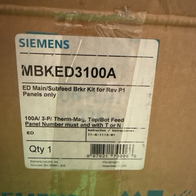 #ad Siemens MBKED3100A 100 Amp 480V Main Breaker $399.00