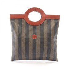 Borsa FENDI Tote Bag Pequin PVC Pelle Nera Autentica dal Giappone