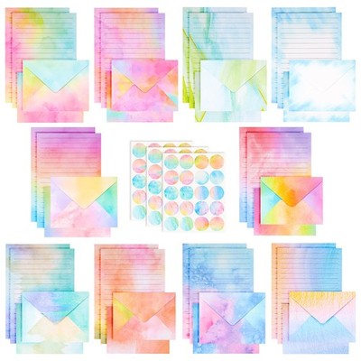 160 Packs Stationery Paper and Envelopes Set, 50 Lined Letter Writing Paper w...