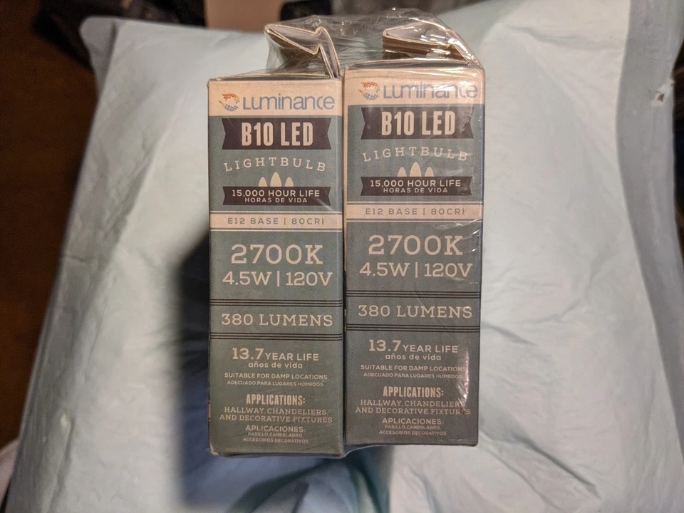 LED Candelabra Bulbs, 4.5 watt/40 watt Replacement B10 base 10 Pack, 2700K Color - Image 3 of 4