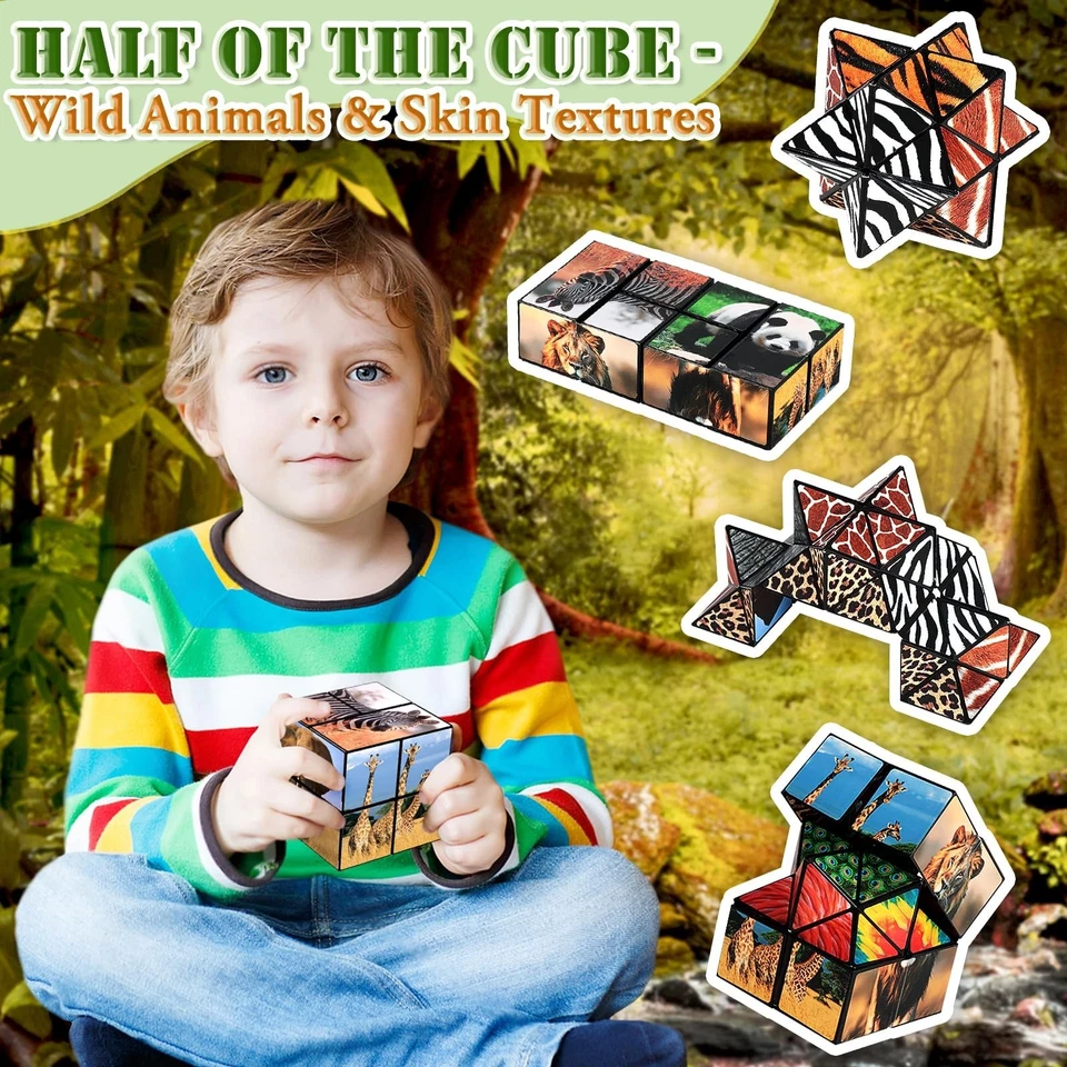 Juego de cubos mágicos 2 en 1 Star Cube juguete inquieto para niños juguetes de animales edades 8-13 Foto 3 de 4