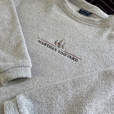 VTG Martha's Vineyard Sweatshirt Mens 2XL Gray Embroidered 90s MADE IN USA!!!
