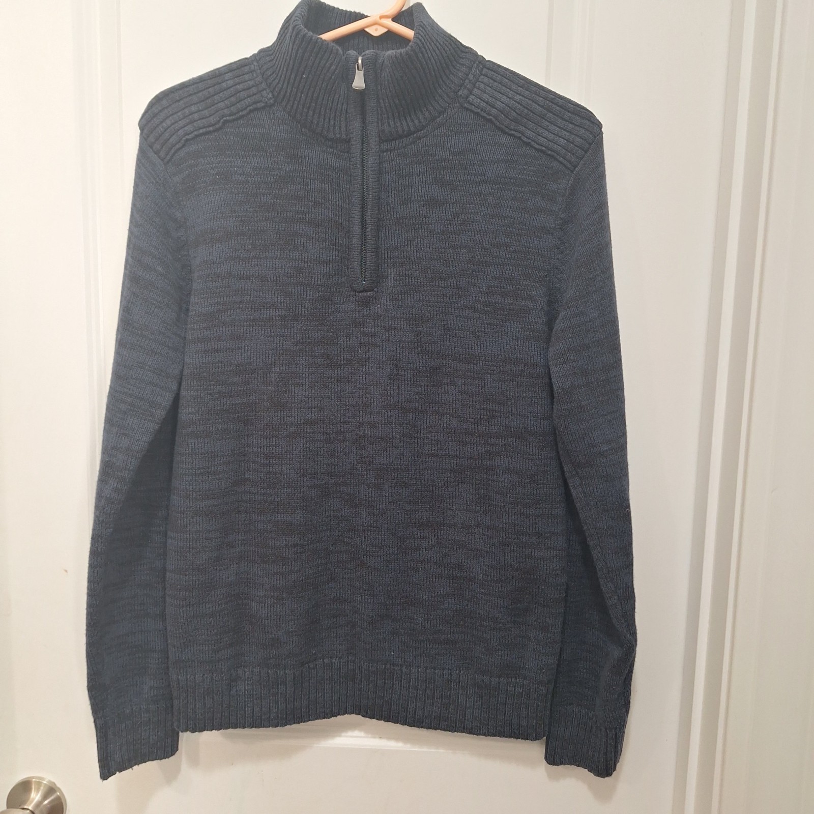 Gray 1/4 Zip Pullover Sweater Structure Size S/C - image 1