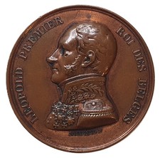 Belgio 1848 medaglia bronzo Leopoldo I - Jouvenel - Indipendenza 1830 - 28mm