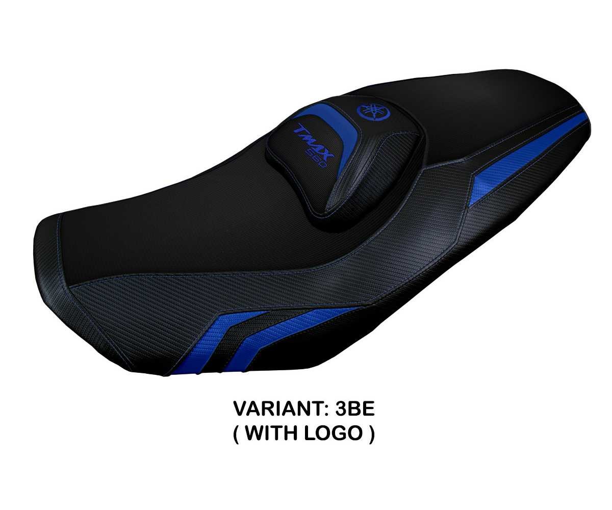 Seat saddle cover Kira Blue BE + logo TPZ Italia for Yamaha T-Max 560 2022 2026