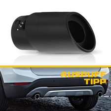 Auspuffblende Endrohr Blende Gerade Oval Schwarz Edelstahl Verchromt 37-54mm DE