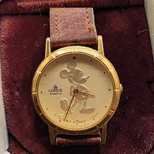 Lorus Quartz Mickey Mouse Watch Gold Tone Japan Movement Walt Disney READ