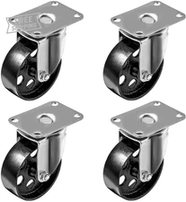 4 Pack Large Steel Swivel Caster Wheel Heavy Duty 3.5" Whee