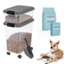 Airtight Pet Food Container Dog Cat Food Storage Bin Treat Box with Scoop