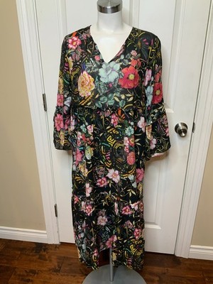 Johnny Was Black Multicolor Floral V-Neck Bohemian Ruffle Flowy Dress, Size M | eBay Johnny Was Black Multicolor Floral V-Neck Bohemian Ruffle Flowy Dress, Size M | eBay
