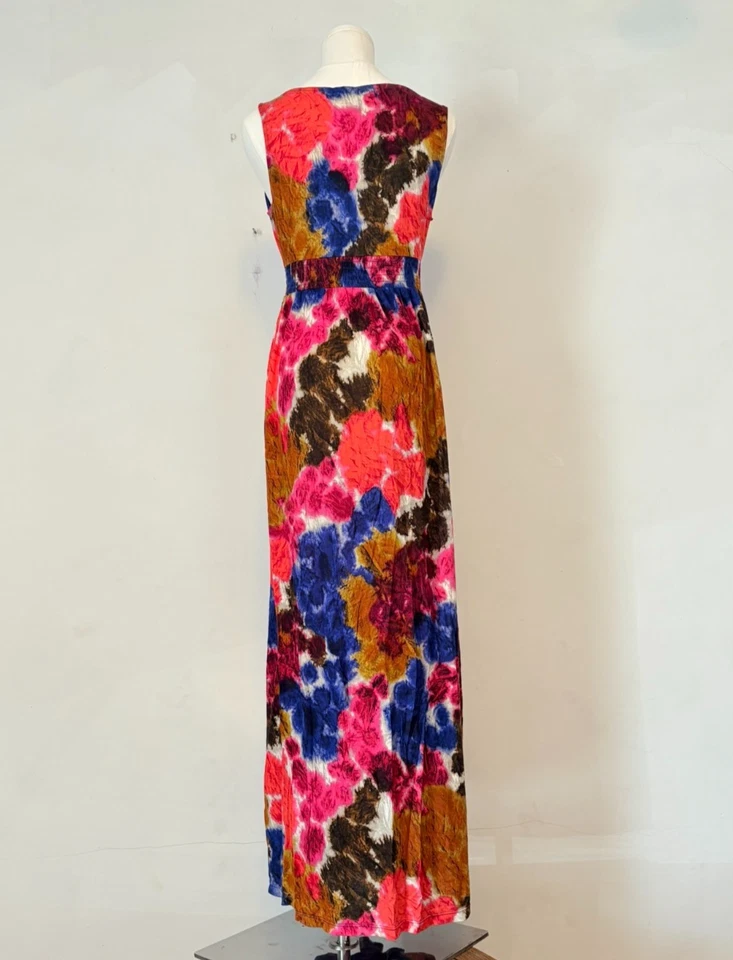 Daisy Fuentes 女式 M 码 V 领帝国腰斜挎包多色长裙 — 第 4/4 张图片