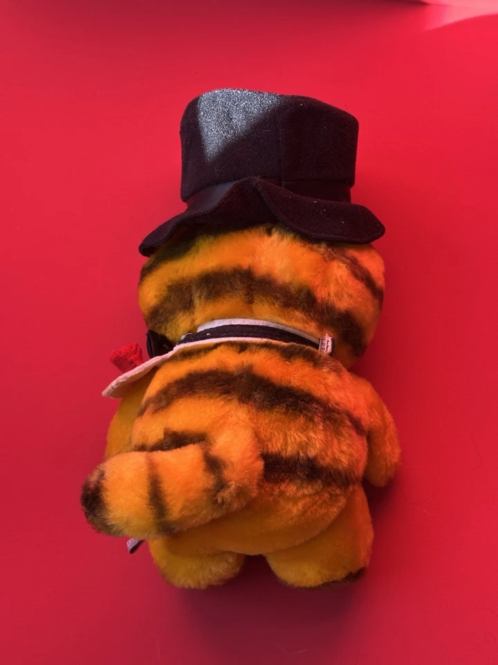 Chapéu Garfield vintage de pelúcia animal rosa Jim Davis década de 1980 - Imagem 4 de 4