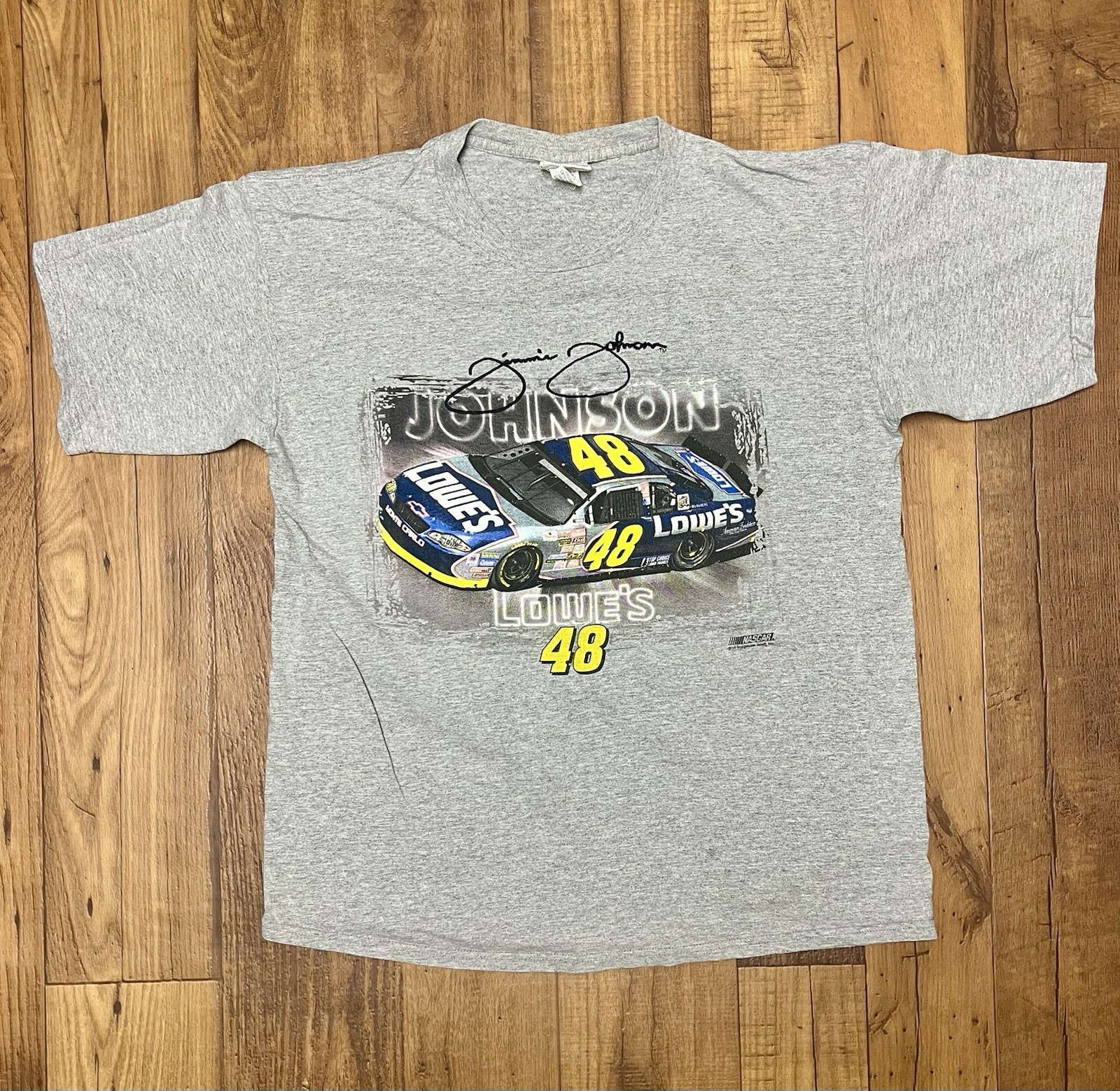 Vintage Jimmie Johnson Gray Embroidered NASCAR Chase Authentics Shirt Size Large