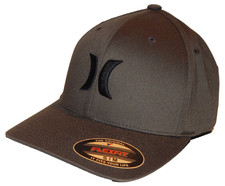Hurley One Only Solid Icon Cap / Hat Flexfit Size S/M Dark Grey / Black