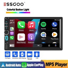 7" Double DIN Car Stereo Apple CarPlay/Android Auto Radio Head Unit Touch Screen