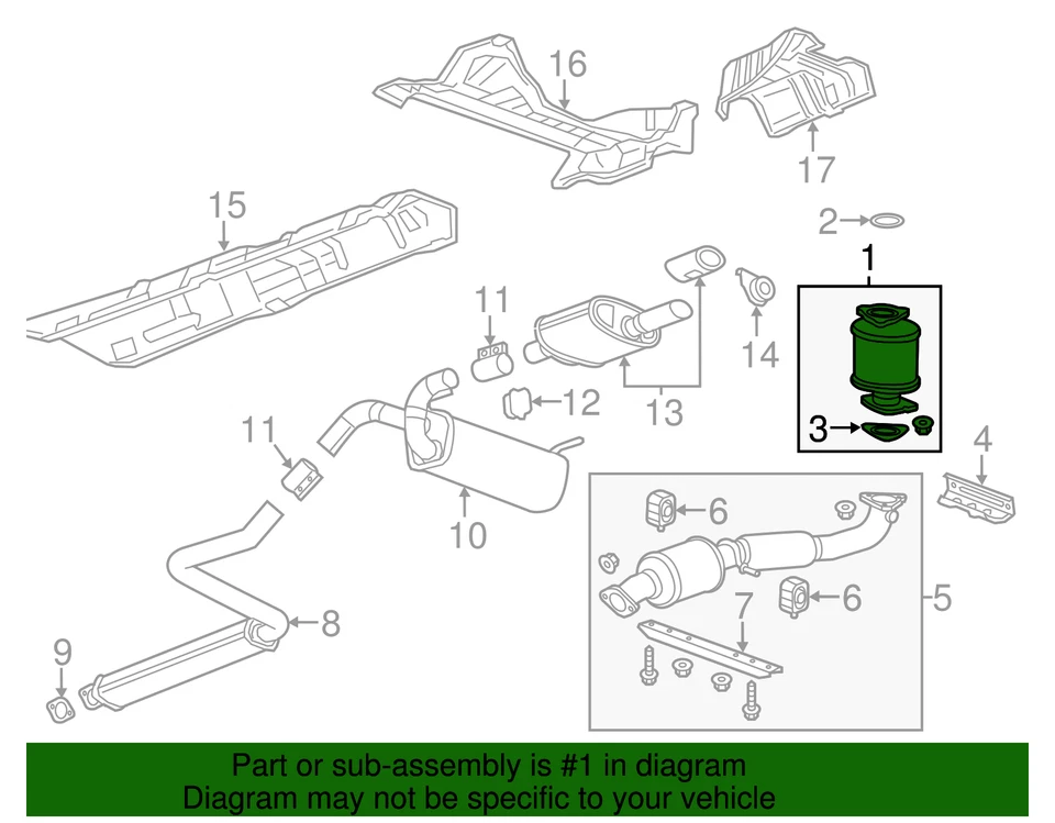 Подлинный трехполосный каталитический преобразователь GM с выхлопной трубой 19420298 - Изображение 2 из 2