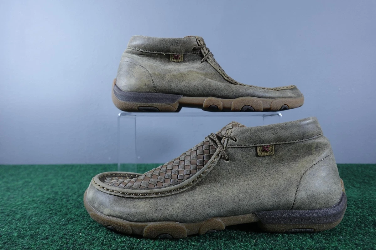 Twisted X Mens Driving Moc Chukka Brown Grey Leather EcoTWX Shoes Size 10.5W Men main image 2