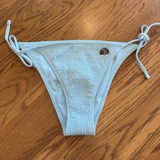 NWT Gorgeous Hollister Sz S Light blue Side-Tie String Cheeky Bikini Bottom New