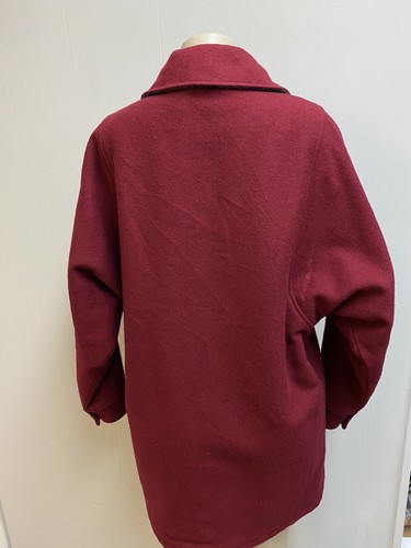 Vintage woolrich Jacket womens Large red trench coat Classic lined tarten wools - Picture 7 of 11