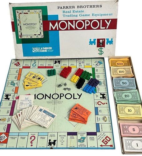 Vintage 1970 Monopoly No 9 Board Game Parker Brothers General Mills ...