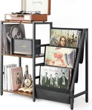 Soporte para tocadiscos, soporte para tocadiscos con almacenamiento de discos.