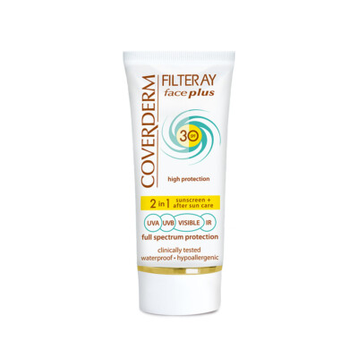 COVERDERM Filteray Face Plus 2 in 1 Sunscreen &After Sun Care Oily ...