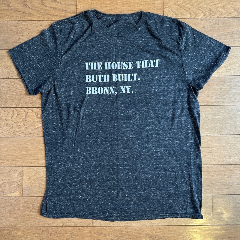 Men’s NY Yankees Bronx House That Ruth Built T Shirt Large