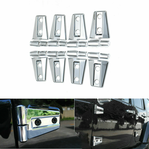 Cubierta de bisagra de puerta cromada protección de molduras para Jeep Wrangler JK 2007-17 4 puertas - Imagen 9 de 12