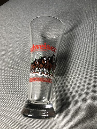 Vintage Budweiser Clydesdale 1989 Fluted Pilsner 12 Oz Beer Glass