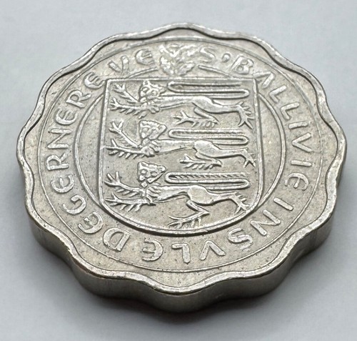 1959 Guernsey 3 Pence Coin - Three - Cow - Only 500,000 Minted - Free Shipping - Picture 4 of 4