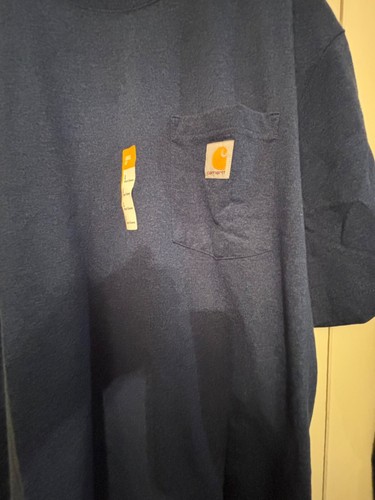 Set of 2 NWT Carhartt Mens T-shirt WorkWear K87-M Pocket Heavyweight Large - Picture 6 of 7