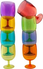 Colorful Stackable Acrylic Tumblers - Set of 8 8 Different colors