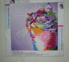 Diamond Painting Partial Drill Colorful Cat completed / no Frame 30 x 30cm 