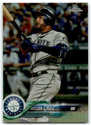 2018 TOPPS CHROME PRZM REFRACTOR NELSON CRUZ SEATTLE MARINERS #114
