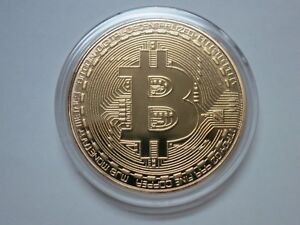 Details About Bitcoin Gold Plated Physical Bitcoin Btc Cryptocurrency Collectible Coin In Case - 