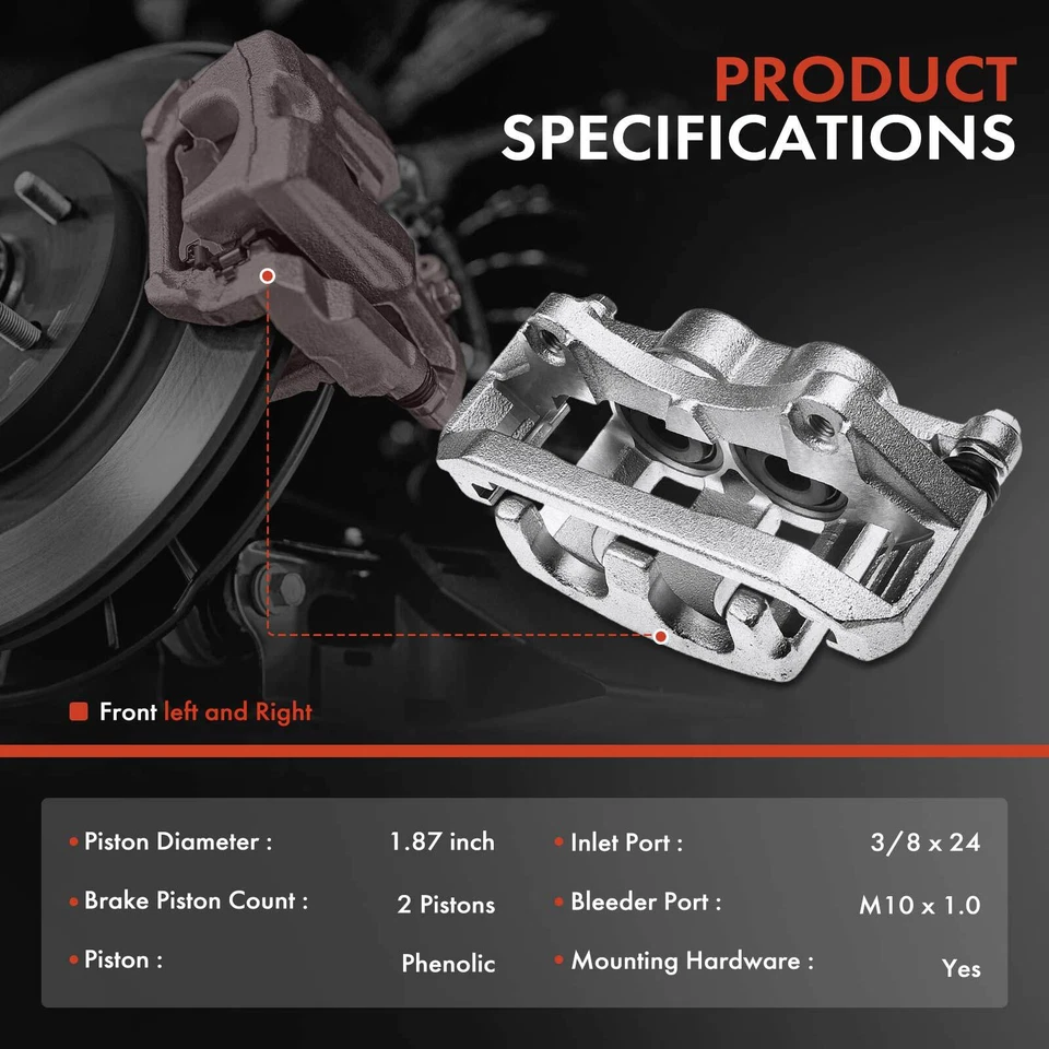 Пара суппортов переднего тормоза с кронштейном для Ford Explorer 2011-2019 Taurus Flex - Изображение 3 из 4
