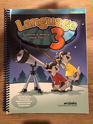Abeka Language 3 Work Text Key 5th Edition (2018) 3rd Grade