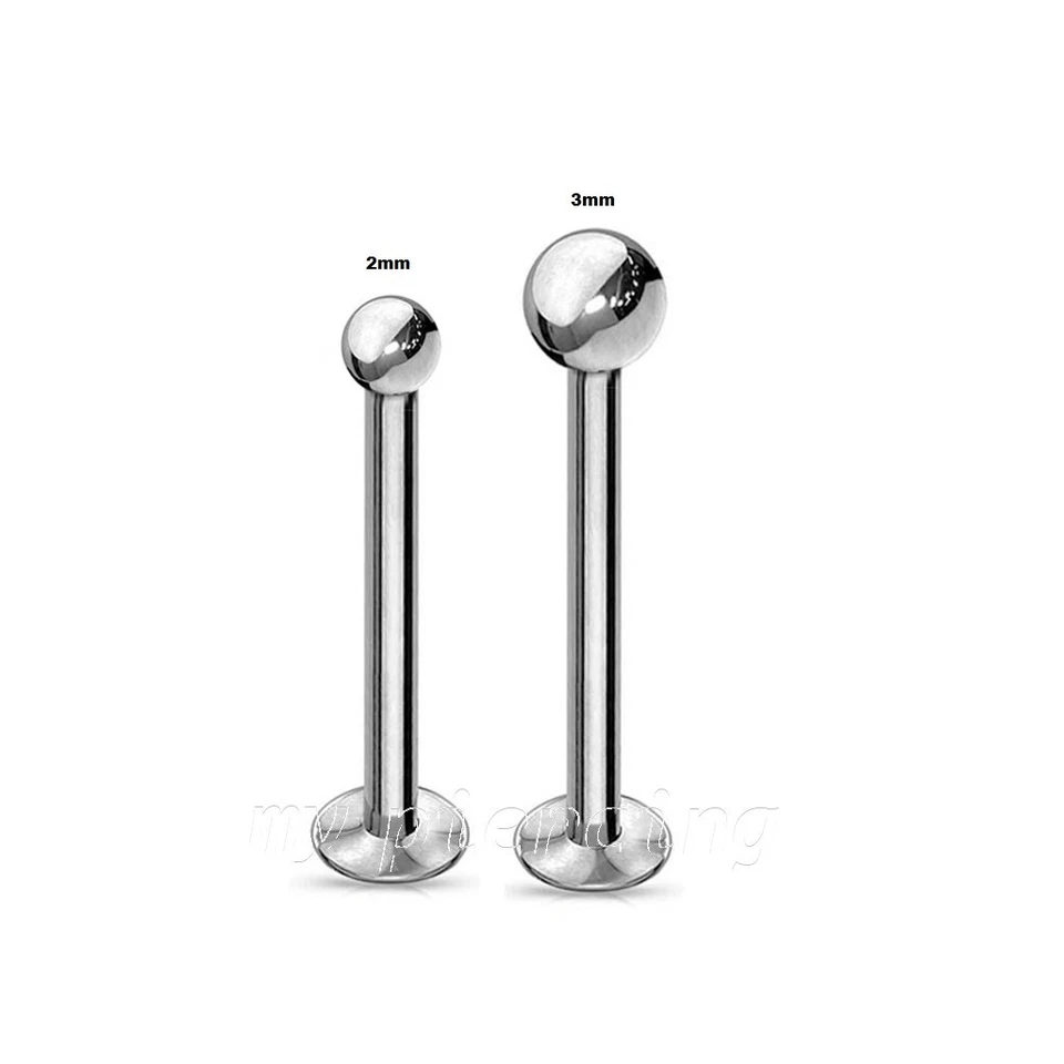 PAR 20G 18G Push in Ball Top Acero Quirúrgico Tragus Cartílago Hélice Labret Stud Foto 4 de 4