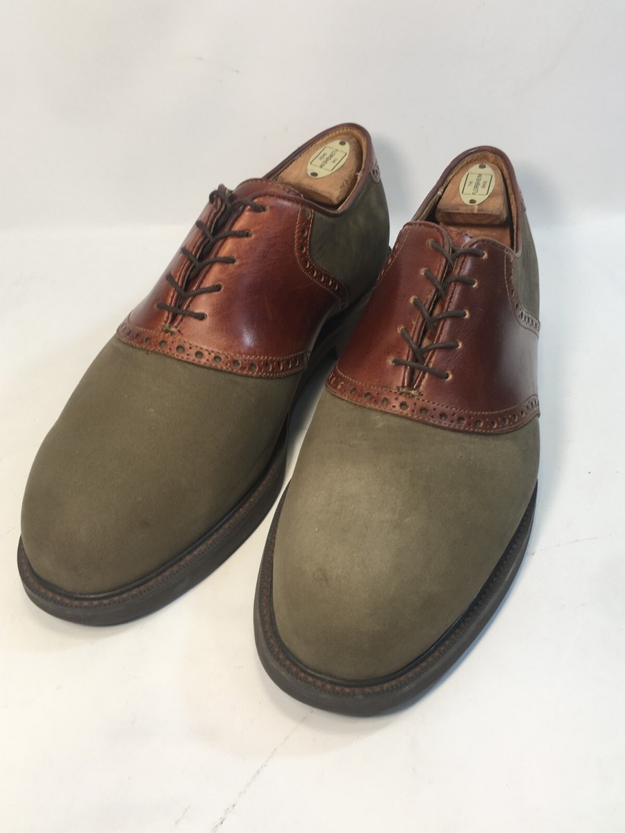 Florsheim Oxford Mens 10 D Brown Comfortech 70367 Saddle Shoes Leather Suede FLORSHEIM Comfortech Two Tone Black Brown Saddle Shoes  main image 3