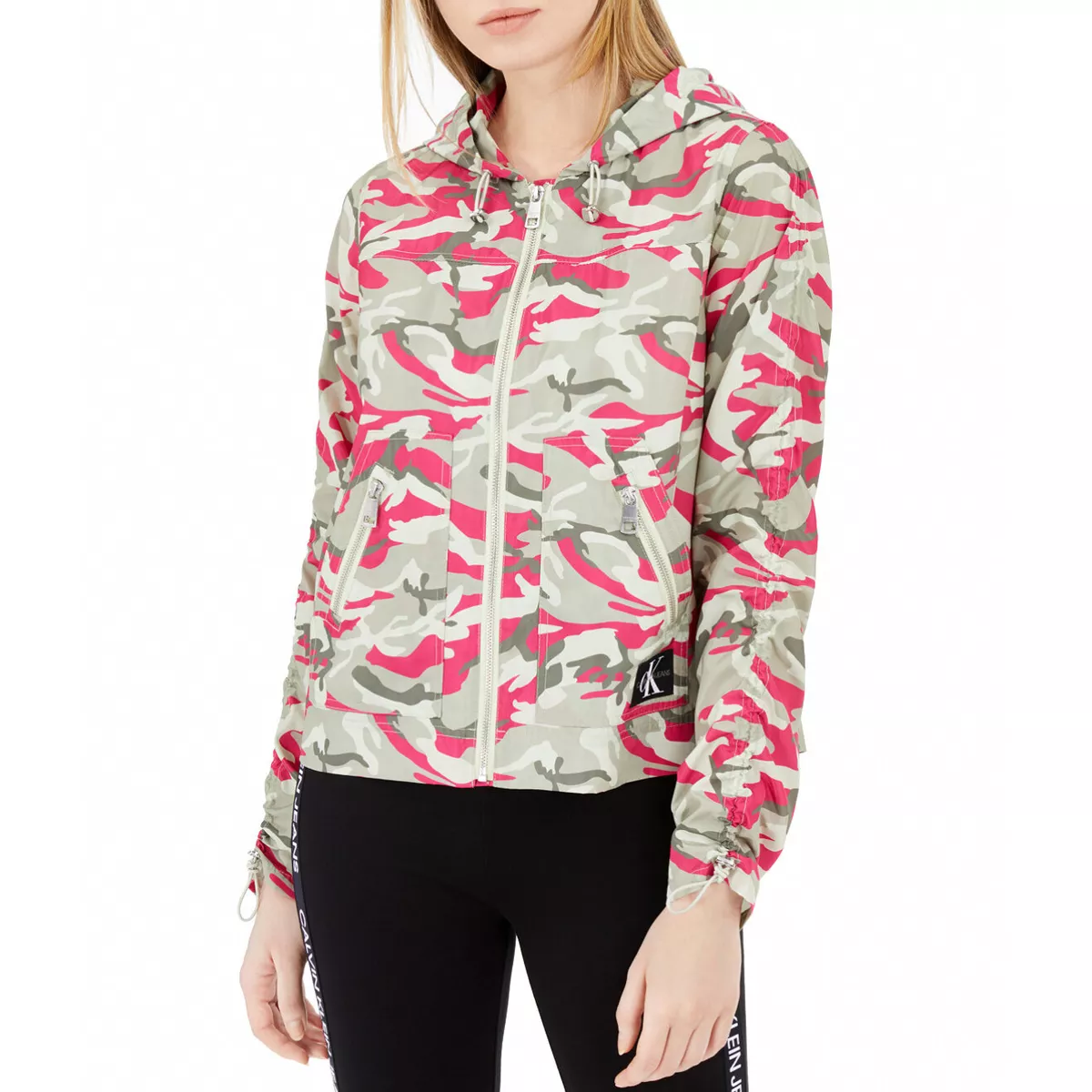Pink camo cheap rain jacket