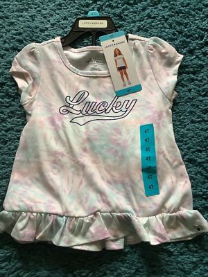 Lucky Brand Mädchen 2-teiliges Top & Shorts Set. Krawatte Farbstoff Alter 4, 24 Zoll Brust neu mit Etikett