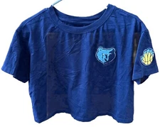 PRO STANDARD Women Memphis Grizzlies Crop Top S Navy Blue Patch Appliqué  Cotton