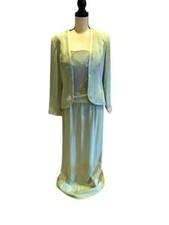 Montage By Mon Cheri Sage Green Beaded Gown With Jacket 10 479