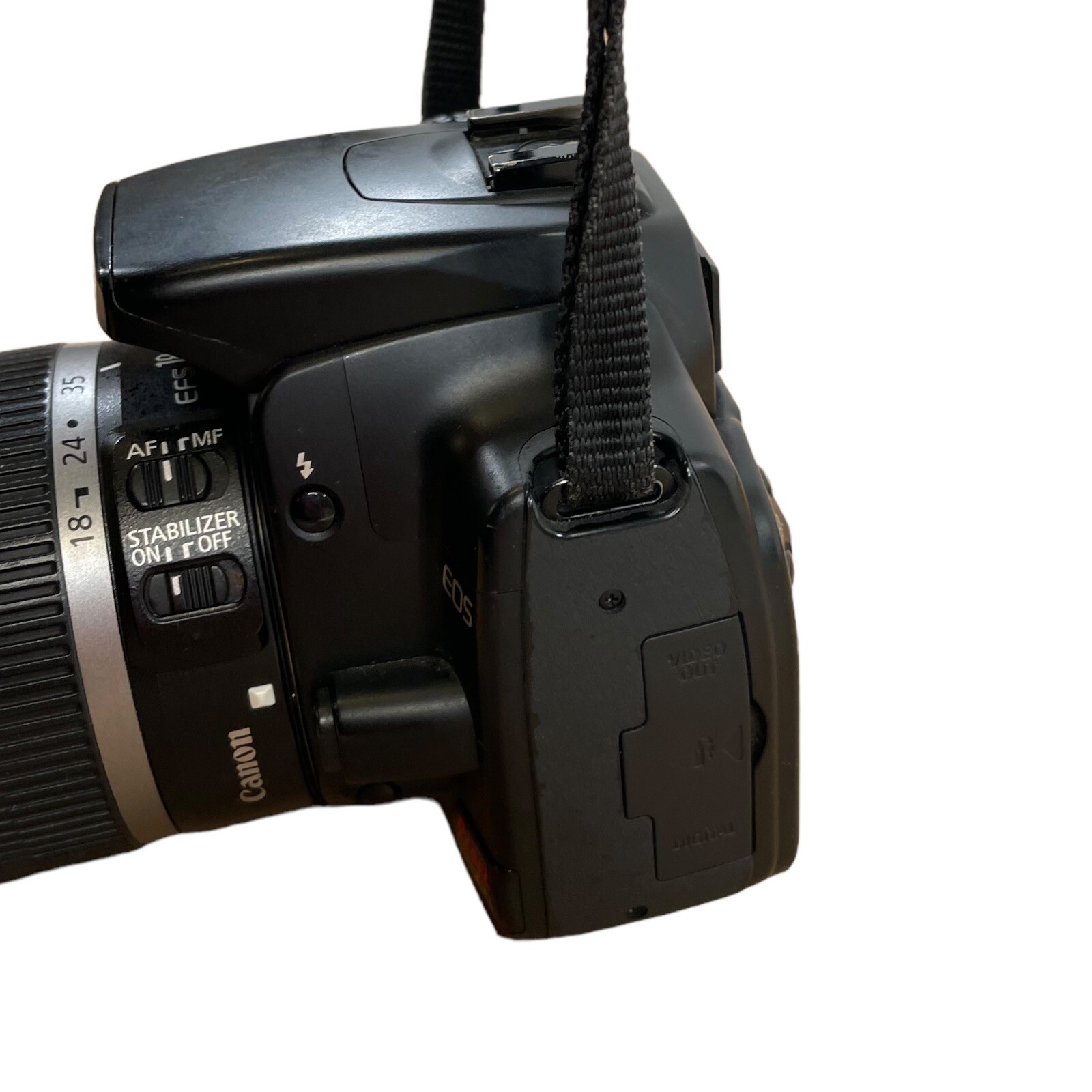 AsIs Canon Rebel XTi DSLR Camera w/EFS 1855mm, 3 Batteries, Charger