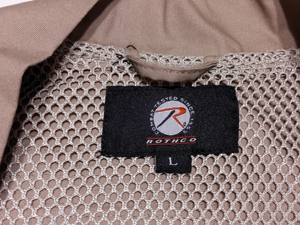 Chaleco fotográfico ROTHCHO para hombre utilitario caza pesca senderismo safari beige grande L Foto 2 de 4