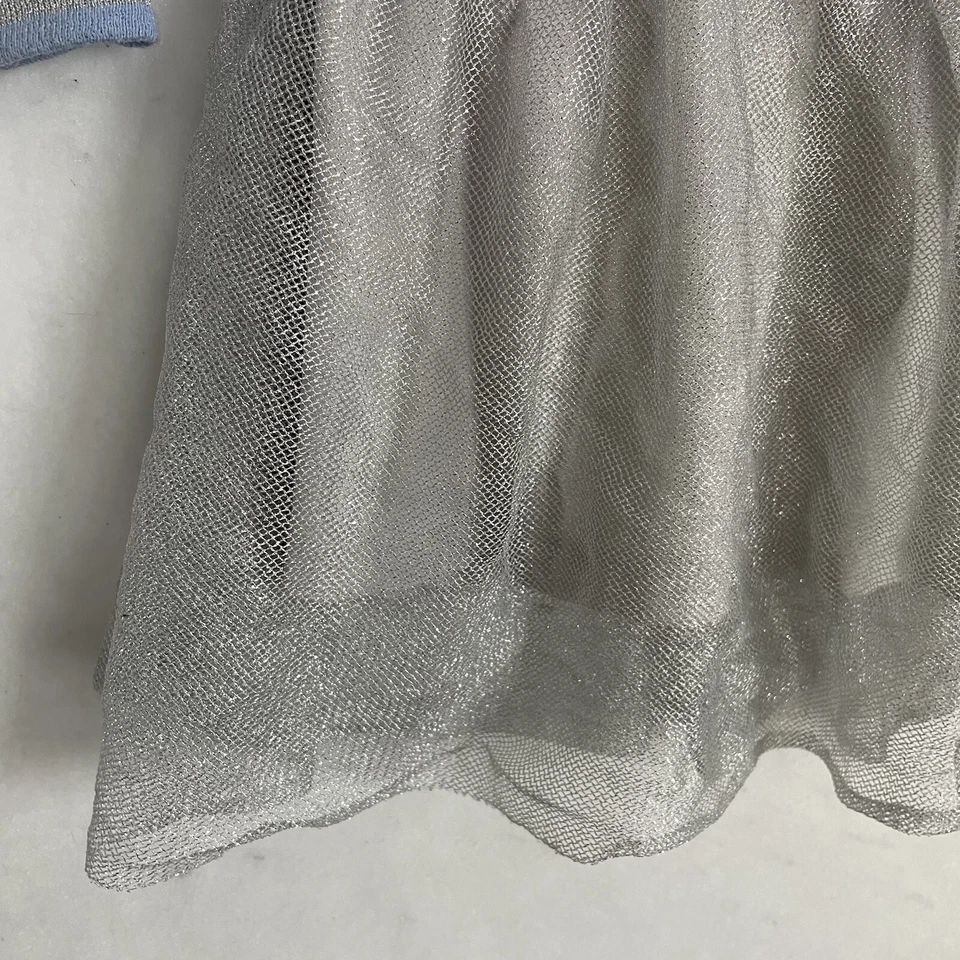 Vestido Peppa Pig Niña Azul y Plata Tutú Falda Manga Larga Talla 5T Foto 3 de 4