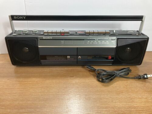 Sony Sound Rider Dual Cassette Radio Boom Box - Dubbing Model CFS-W301 TESTED