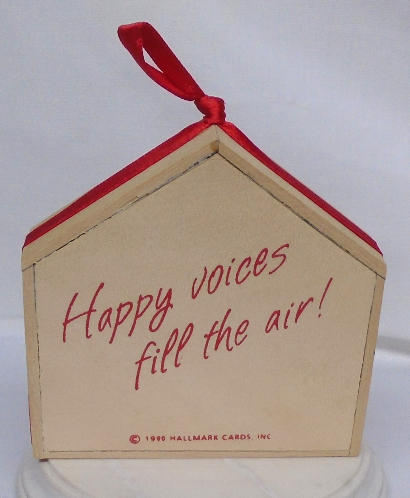 Hallmark Wood Christmas Ornament Happy Voices 1990 Carolers Dog in