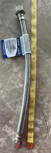 PROFLO PFX146322 3/8” Compression Braided Stainless Steel 12” Faucet Supply NEW - Picture 3 of 4